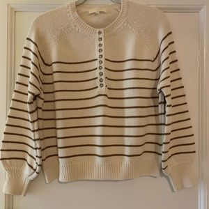 Sezane Leontine Sweater with Brown Stripes
